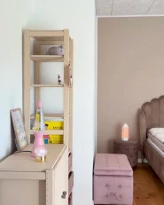 Set od 2 stolčića za pohranu PUEBLO Samet Sivo-bež_1047772