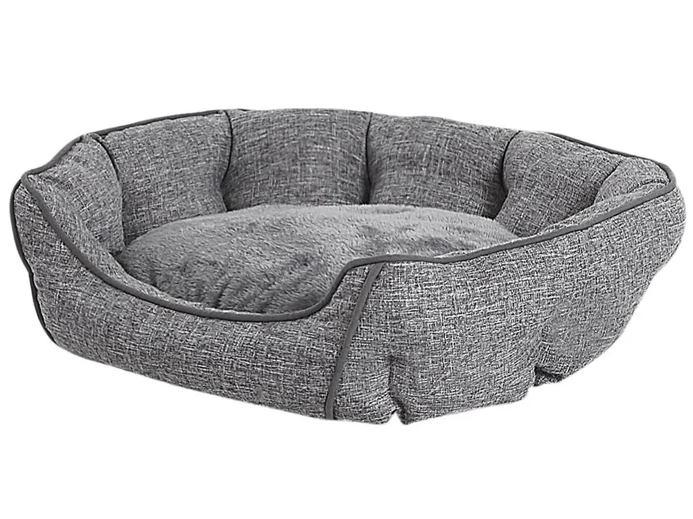 Tierbett CANDIR Leinen Grau