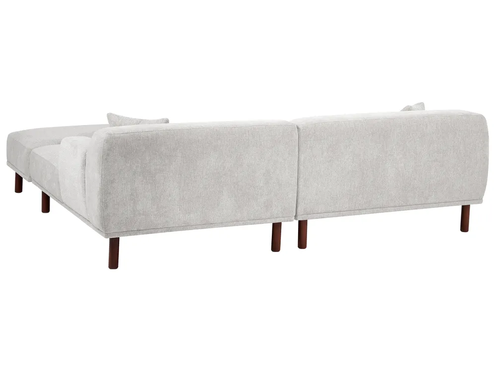 Ecksofa 3-Sitzer HOLT mit Ottomane Stoff Hellgrau linksseitig_960556