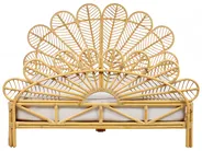 Krevet Ratan FLORENTINE 160 x 200 cm Svijetlosmeđa_868925