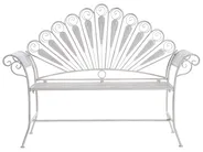 Bistro-Set mit Bank PAVIA Metall Cremeweiß_1046364