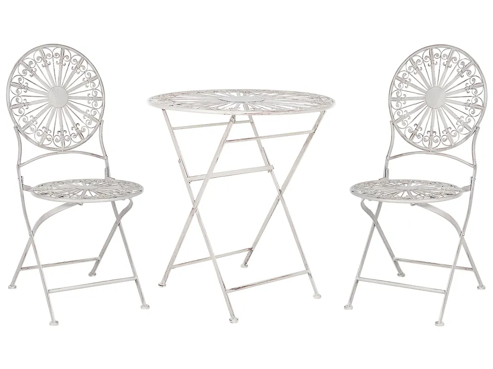 Bistro Set klappbar SCAFA Metall Weiß