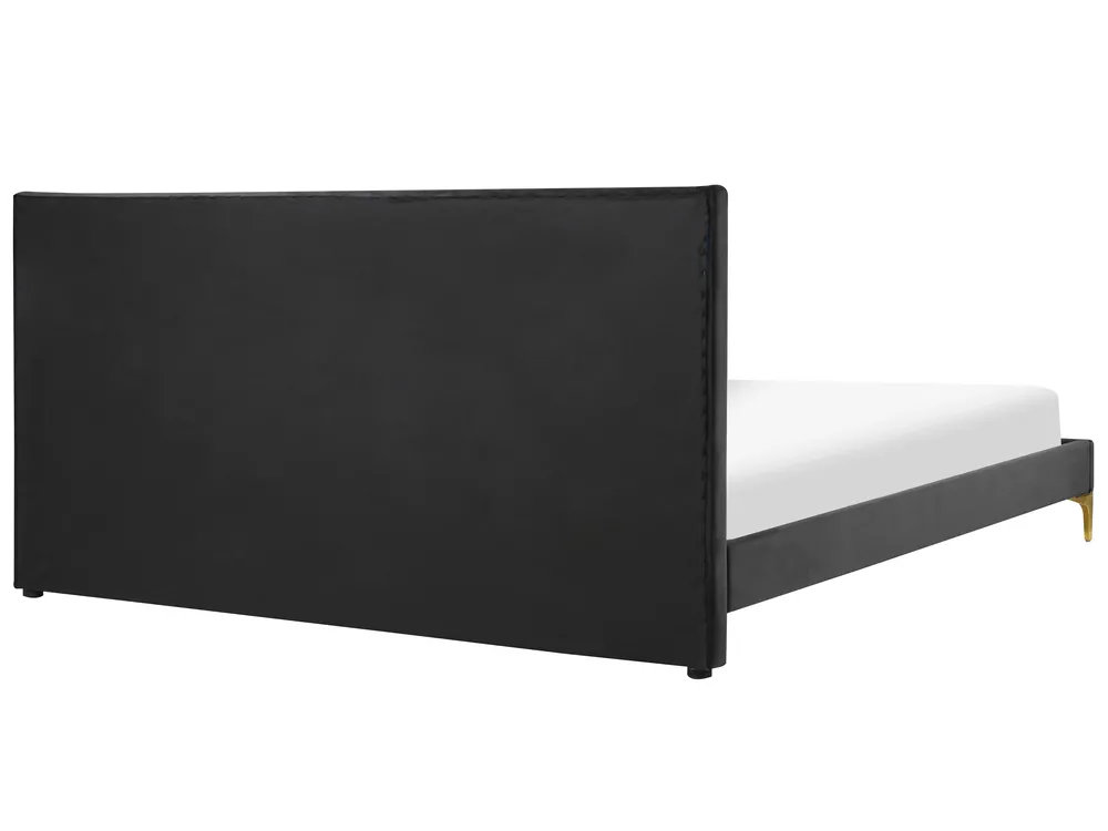 Bed Velvet LIMOUX 180 x 200 cm (EU Super King) Black_867233