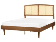 Bett mit LED Rattan VARZY 160 x 200 cm Braun_943991