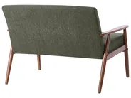 Sofa 2-Sitzer ESRUM Stoff Dunkelbraun / Grün_1014642