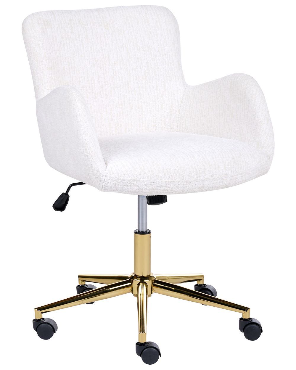 Chaise de bureau MISORELA Tissu chenille Blanc cassé