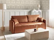 Sofa Bed 3 Seater EGGE Velvet Golden Brown_1020954