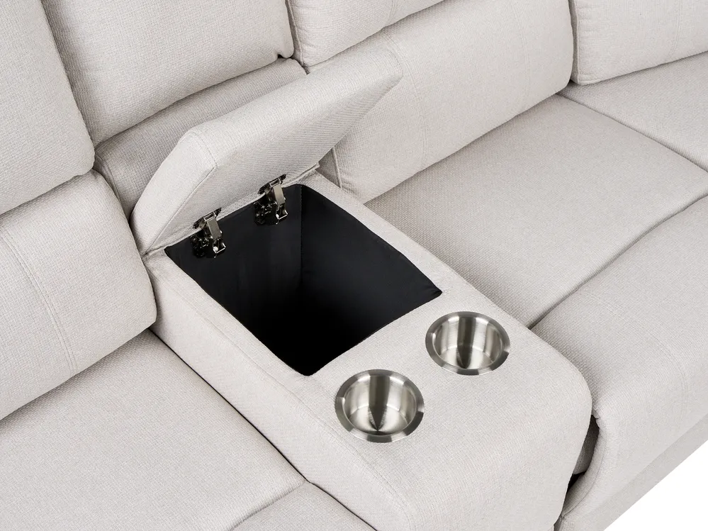 Ecksofa manuell verstellbar 5-Sitzer ROKKE Stoff Cremeweiß Hellbeige linksseitig_1105416
