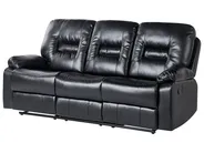 Sofa manuell verstellbar 3-Sitzer BERGEN Kunstleder Schwarz_1060544