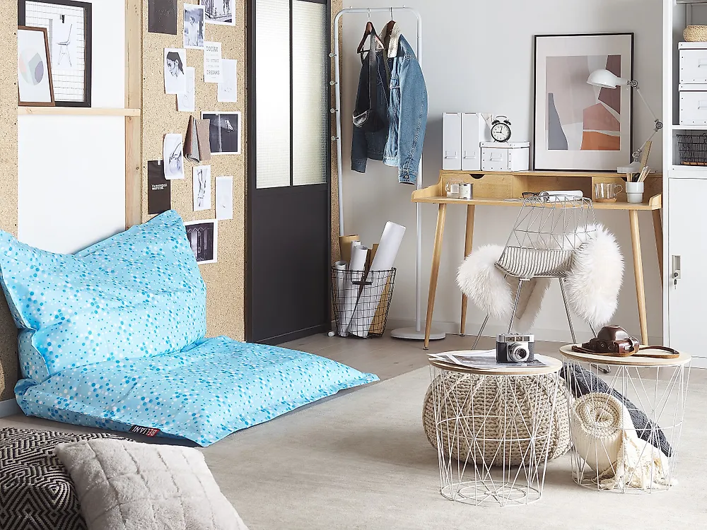 Bean Bag Cover FUZZY 140 cm 180 cm Blue_1168821