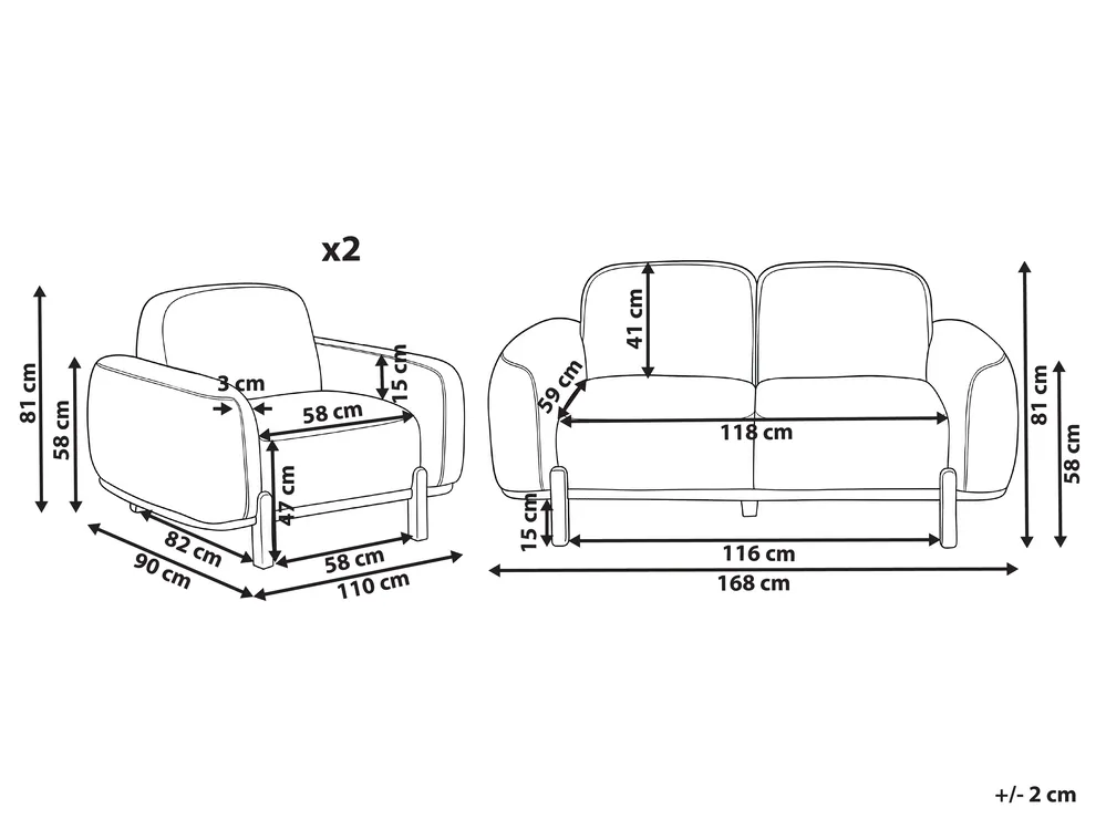 Sofa Set 4-Sitzer ODNES Bouclé Weiß_1053456