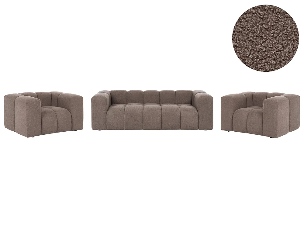 Bankenset 5-zits ANTOLA Bouclé Taupe