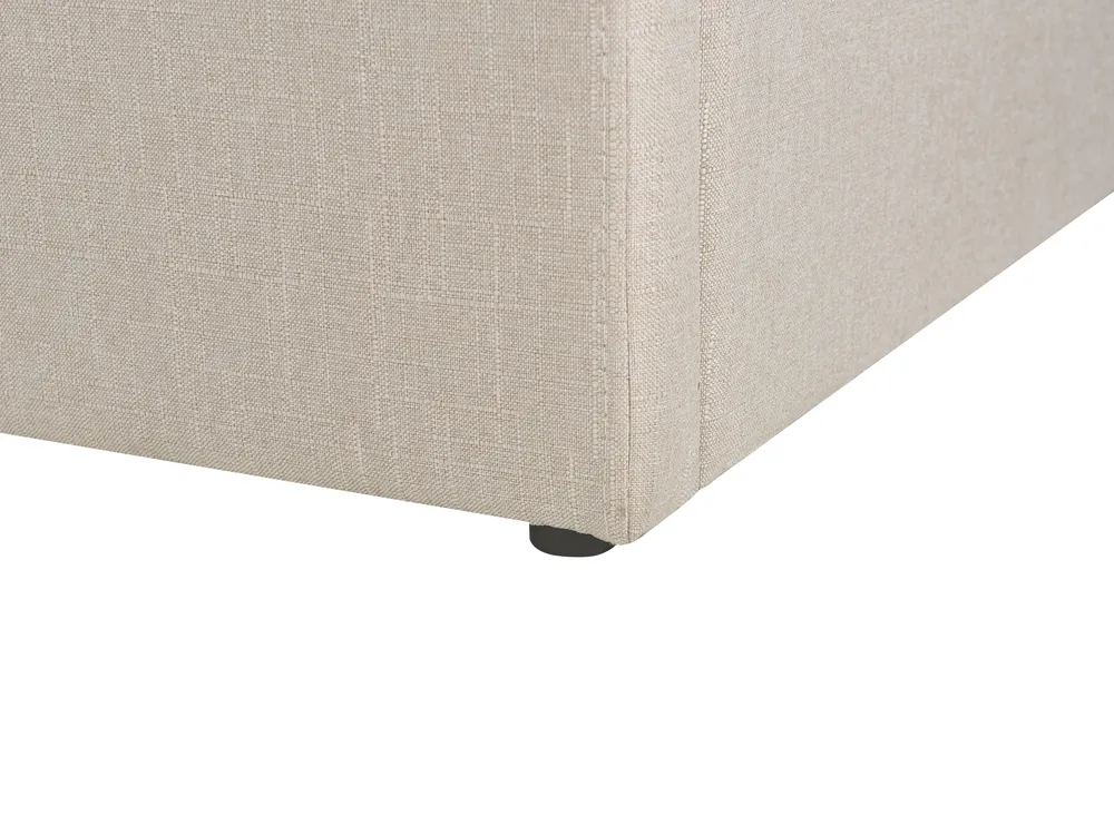 Bett mit Stauraum ohne Kopfteil DINAN Stoff Taupe 90 x 200 cm_1002112