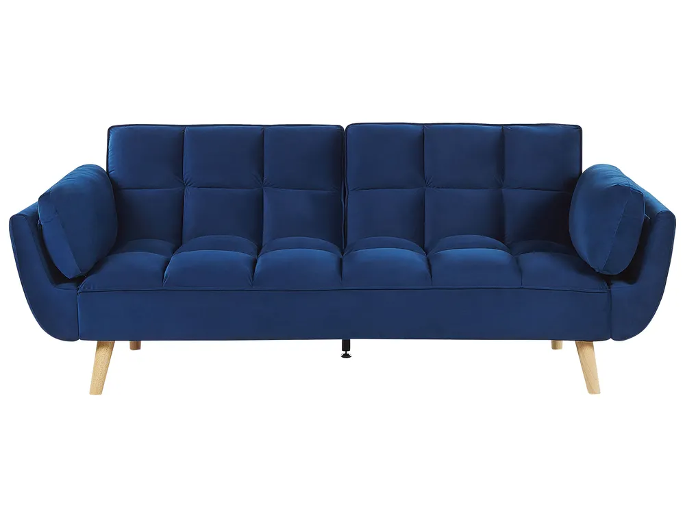 Schlafsofa 3-Sitzer ASBY Samtstoff Marineblau