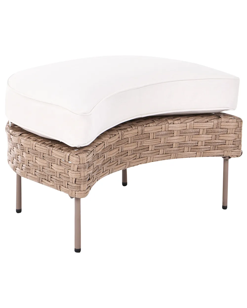 Gartensessel mit Ottomane ARCILLE Polyrattan Braun_1082748