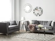Sofa 3-Sitzer GAULA Samtstoff Grau_706377