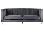 Sofa 3 Seater ARVIKA Velvet Dark Grey_806155
