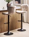Set mit 2 Barstühlen VALETTA drehbar Kunstleder Hellbeige
