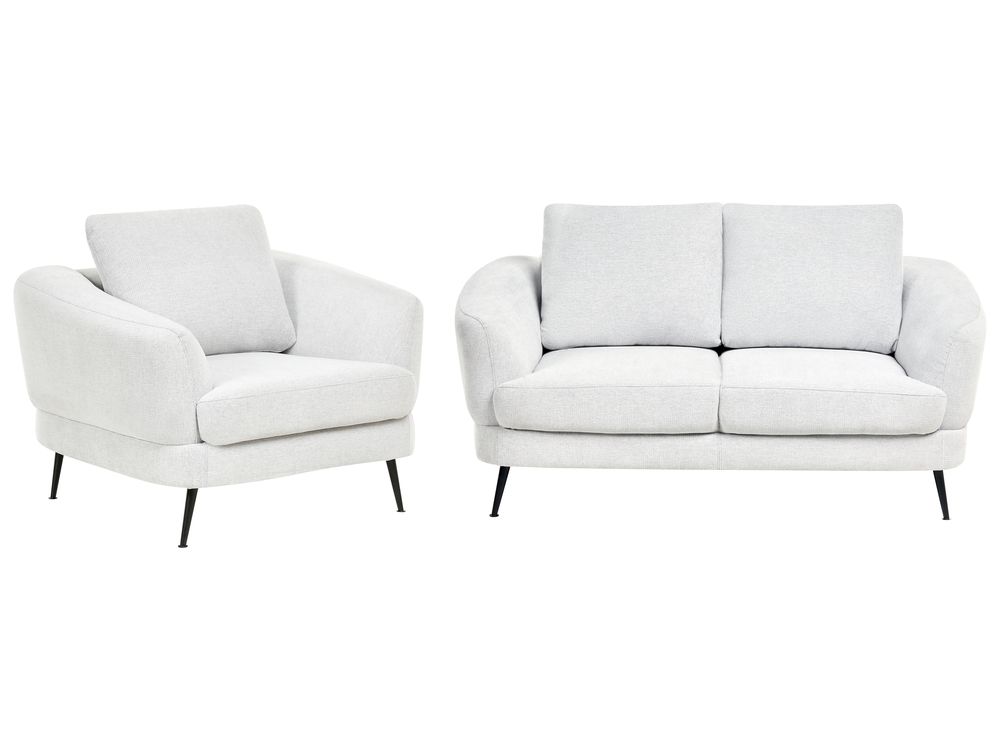 Living Room Set 3 Seater KJAER Fabric Off-White