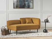 Rechtsseitige Chaiselongue CHEVANNES Bouclé Senfgelb_895429