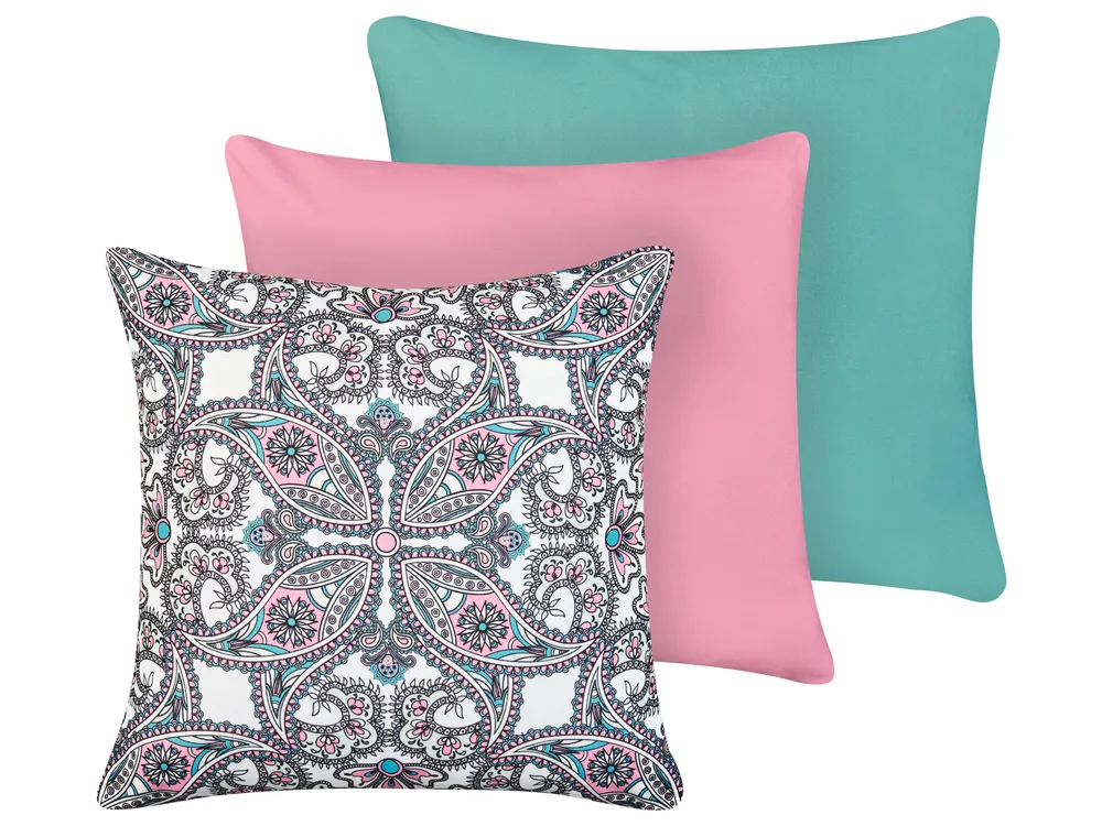 Gartenkissen 3er Set TIDE Ohne Muster Orientalisches Muster 45 x 45 cm Bunt