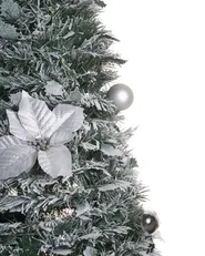 Künstlicher Weihnachtsbaum mit Schnee klappbar LED FIRVANA 185 cm Weiß_1025165