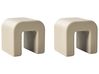 Set of 2 Side Tables MOZIA Olive Green Beige