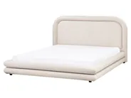 Bed Faux Linen LAVARDENS 160 x 200 cm (EU King Size) Light Beige_970868