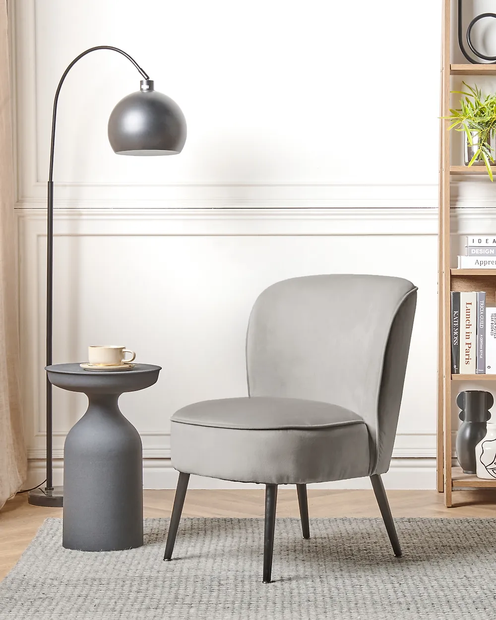 Sessel VOSS Samtstoff Hellgrau_1187834