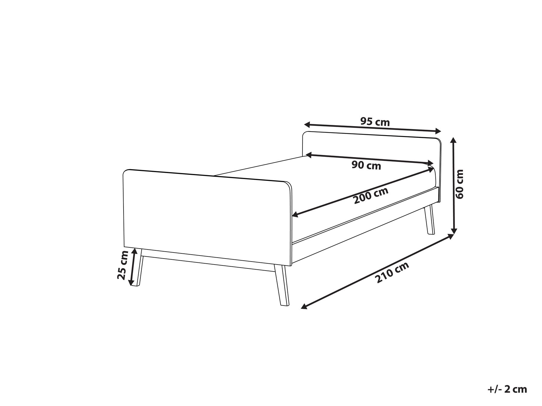Bett mit Lattenrost Kiefernholz BONNAC 90 x 200 cm Hellbraun_911537