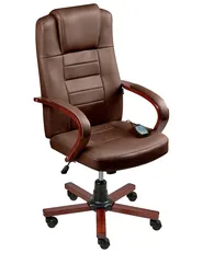 Massagestuhl DIAMOND mit Heizung Echtleder Dunkelbraun_1016788
