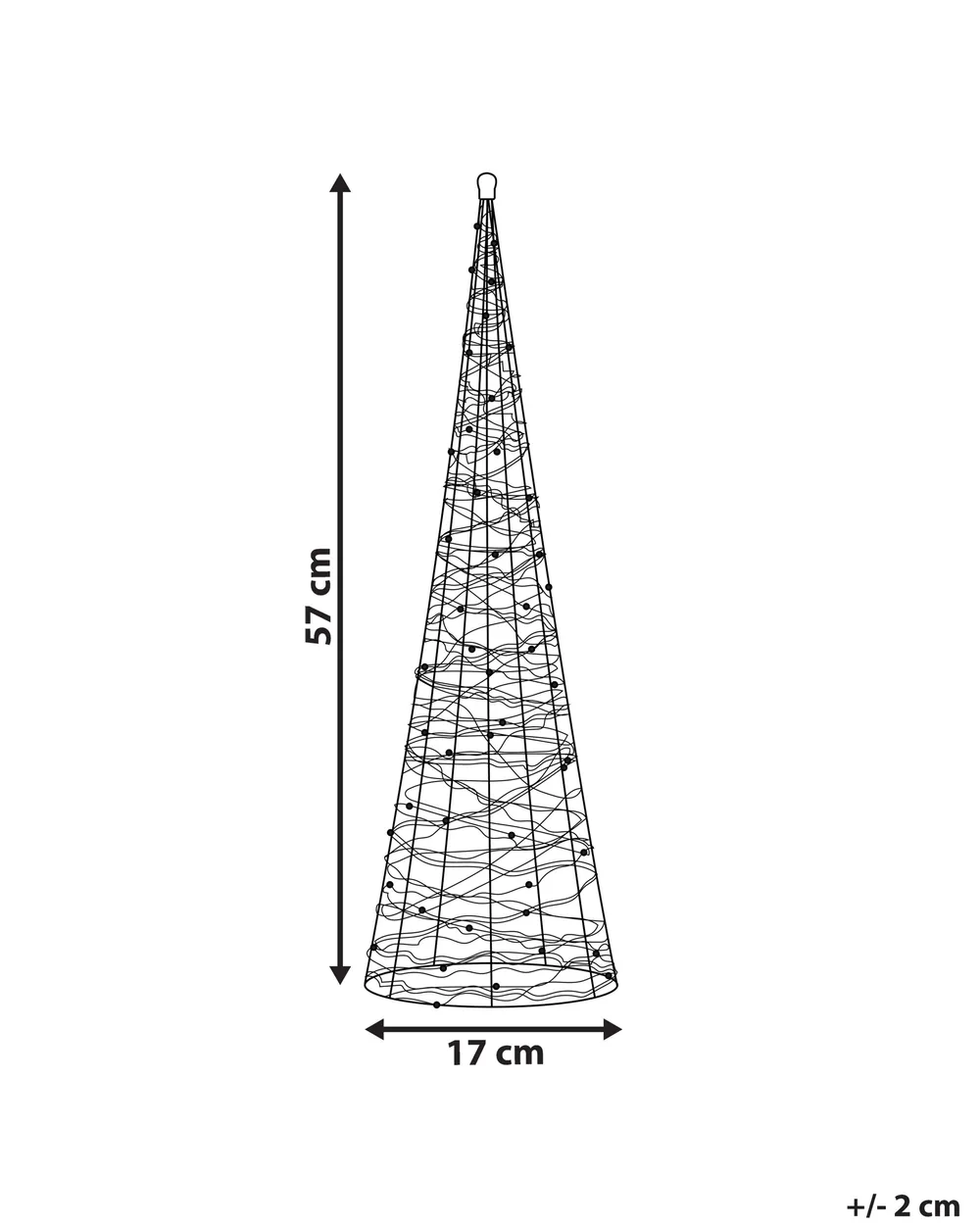 Gartendekoration LED KOTALA 57 cm Weihnachtsbaum Silber_813184
