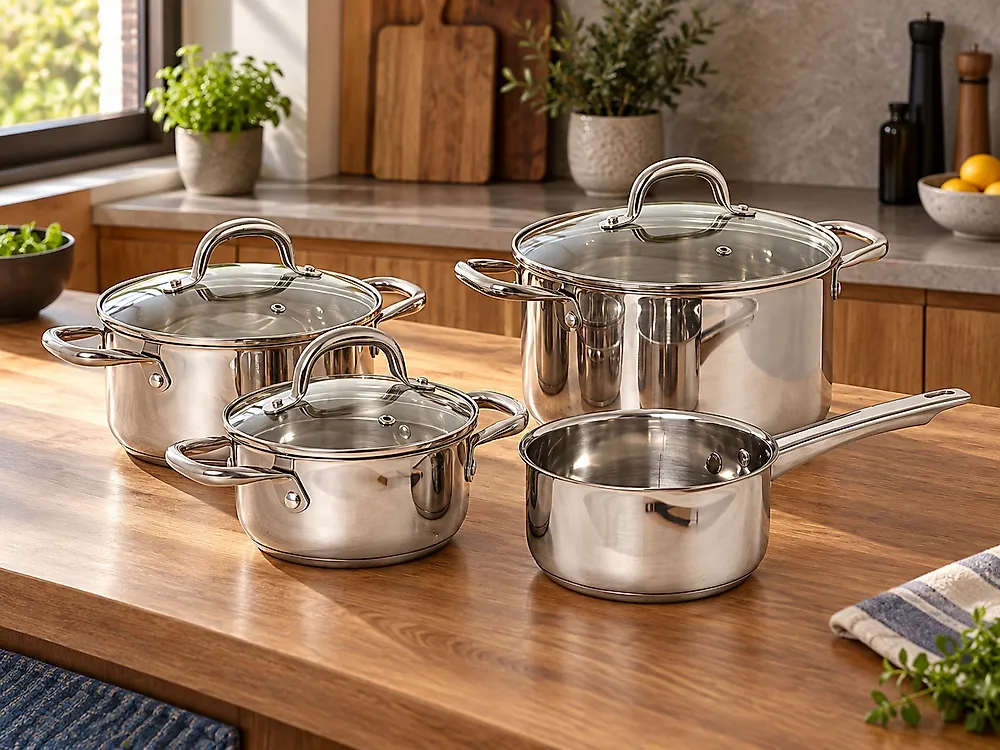 Topfset 7-teilig CORECHEF Edelstahl Silber