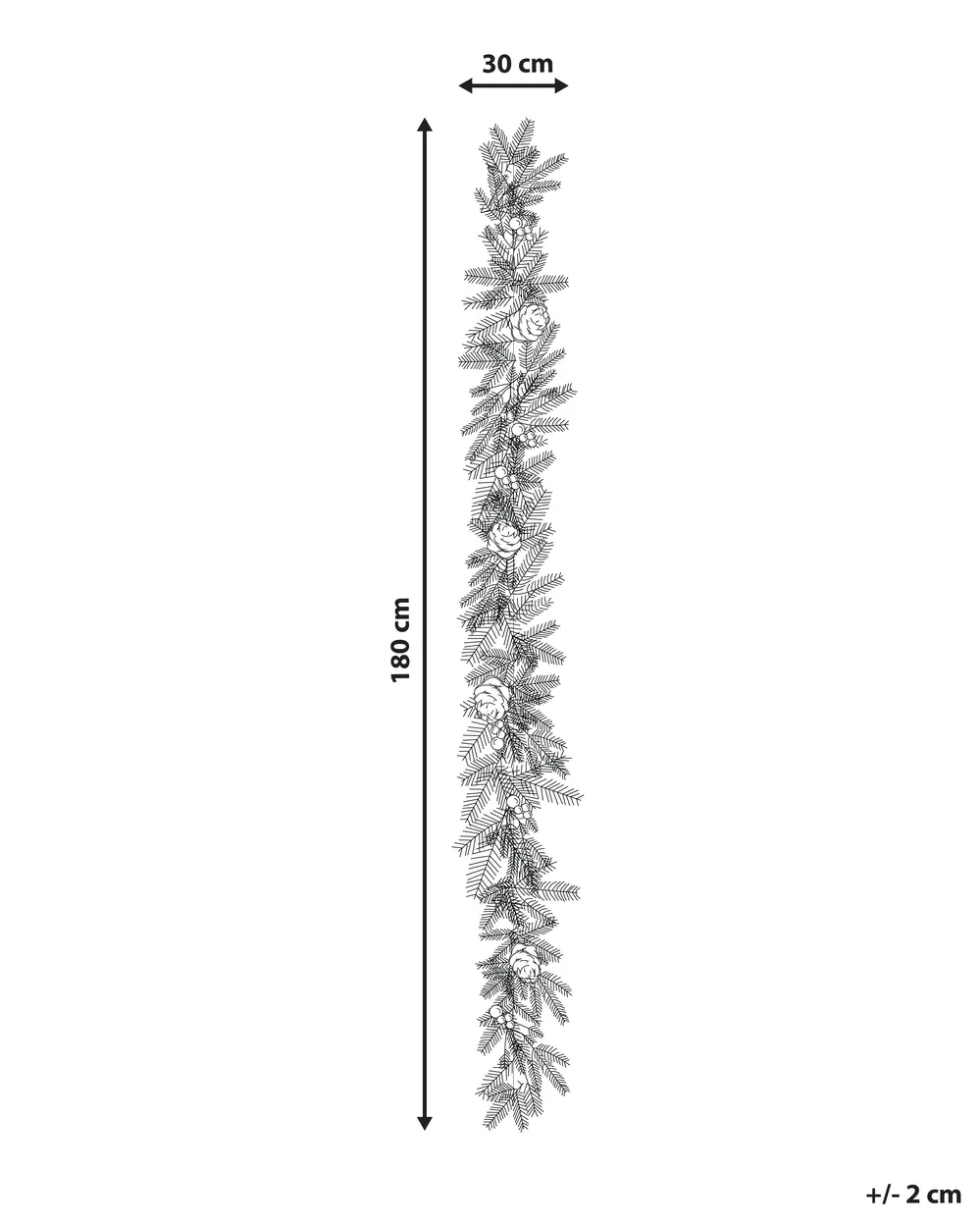 Weihnachtsgirlande Schnee bedeckt LED WHITEHORN 180 cm Weiß_813275