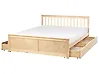 Bed with 4 Drawers OLENDON Pine Wood Light Brown 160 x 200 cm (EU King Size)