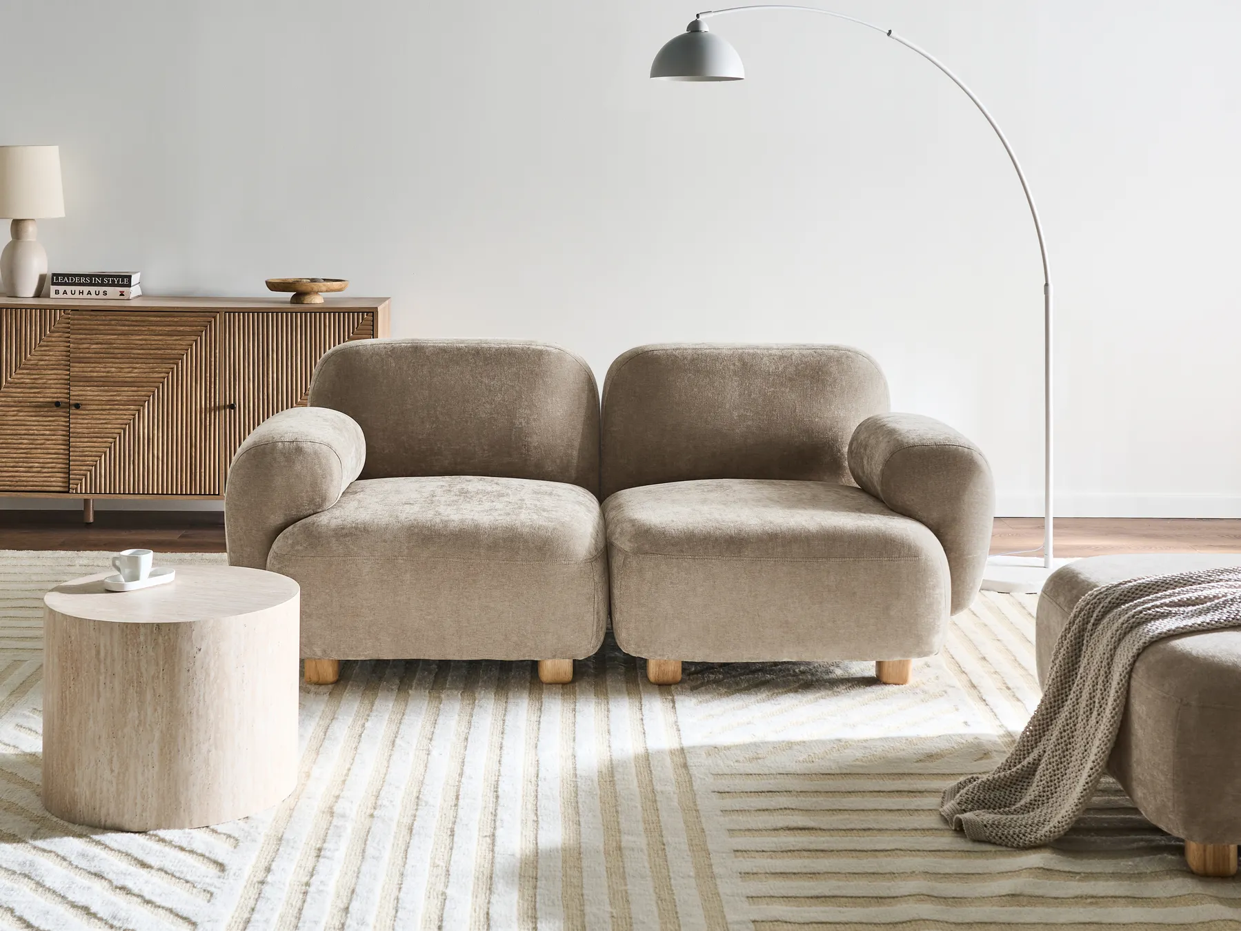Modular Sofa 2 Seater AMLI Fabric Beige_1070222