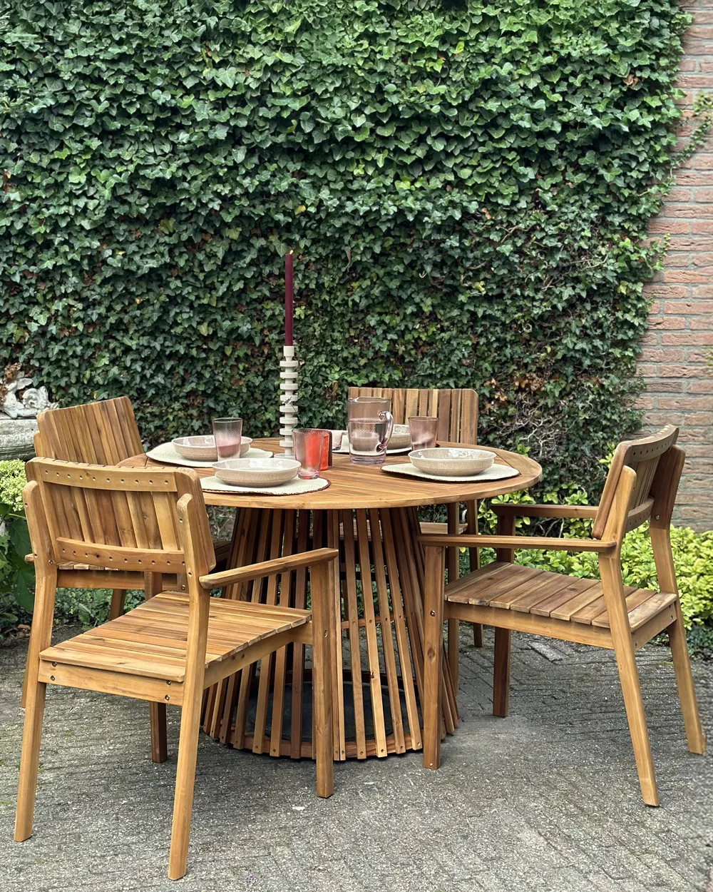 Gartenstuhl 4er Set AGELLO Akazienholz Braun