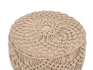 Repose-pied Macramé MANZAI Coton Beige foncé_1135898