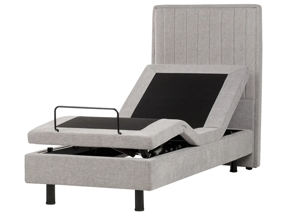 Bett verstellbar Stoff DUKE II 80 x 200 cm Hellgrau