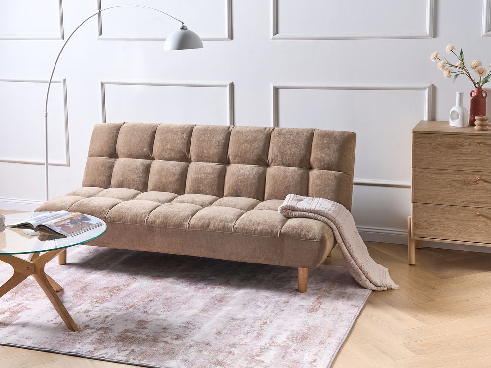 Schlafsofa 2-Sitzer RISOR Stoff Braun