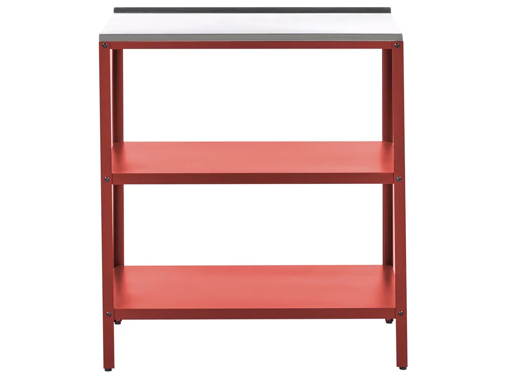 Outdoor-Küche 3er Set mit Spüle VILAMA Rot Metall_1052308