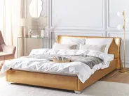 Bett mit Lattenrost Echtleder PARIS 160 x 200 cm Gold_103562