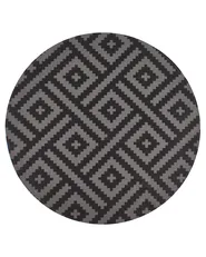 Outdoorteppich AJMER Schwarz ø 120 cm_992276