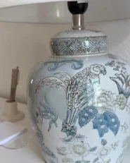 Tischlampe JAMAPA Porzellan Weiß / Blau_1001368