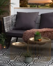 Outdoor Rug BIDAR Black 90 x 180 cm Reversible_1080349
