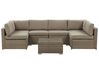 Garten Ecksofa mit Tisch 6-Sitzer BELVEDERE Polyrattan Braun
