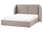 Bett mit Stauraum MONESTIER Stoff Taupe 160 x 200 cm_972630