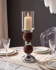 Kerzenständer PADRE 38 cm Glas Braun_789705
