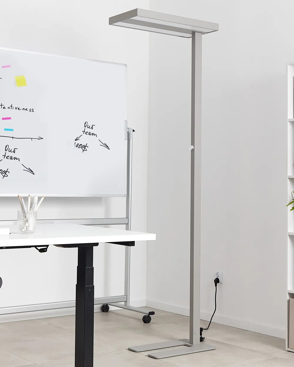 LED Stehlampe TAURUS mit Dimmer Metall Silber_869692