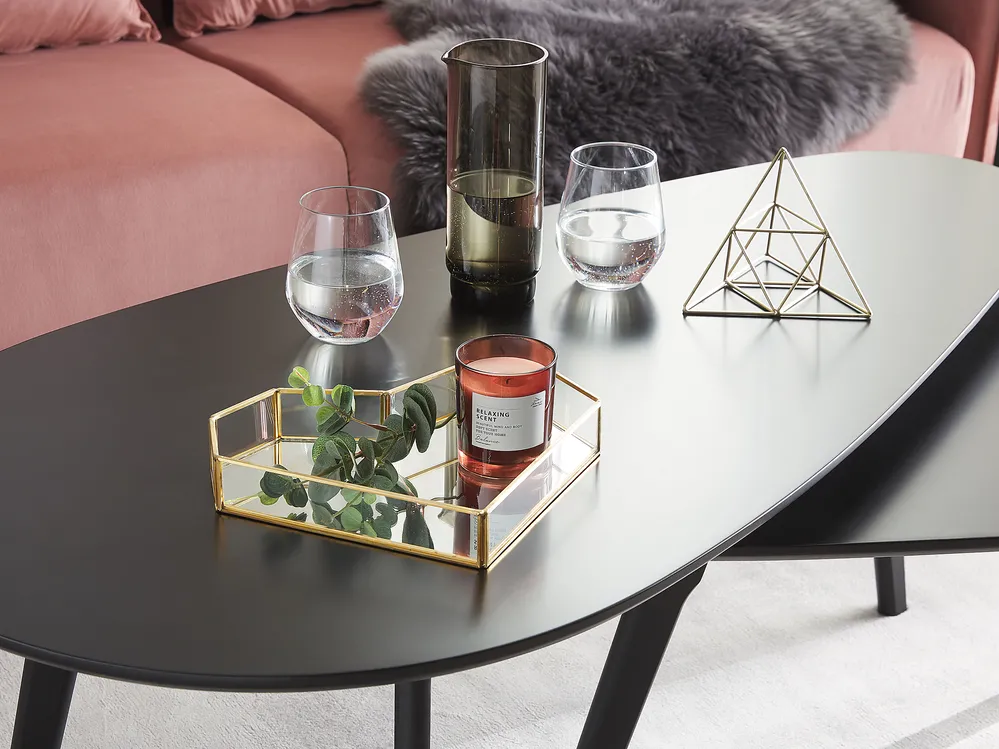 Dekotablett Herz PONTIVY Glas Gold